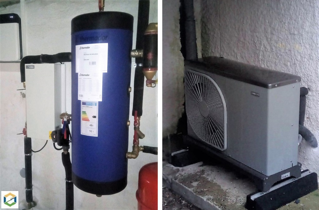 installation d'une pompe à chaleur nibe -air eau 