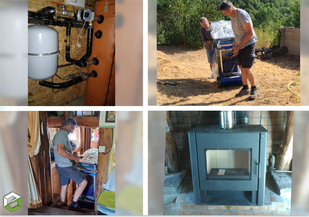Installation d'un poêle bouilleur Morvan relié à un circuit de radiateurs