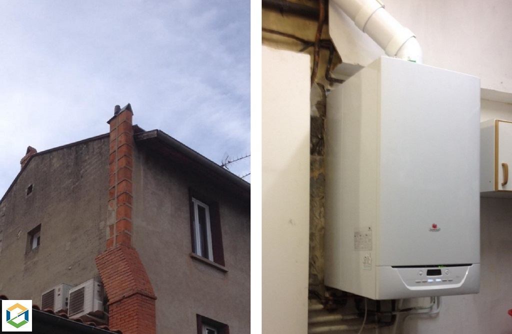 Consultez la chantier : installation d'une chaudière gaz condensation murale saunier duval isotwin condens