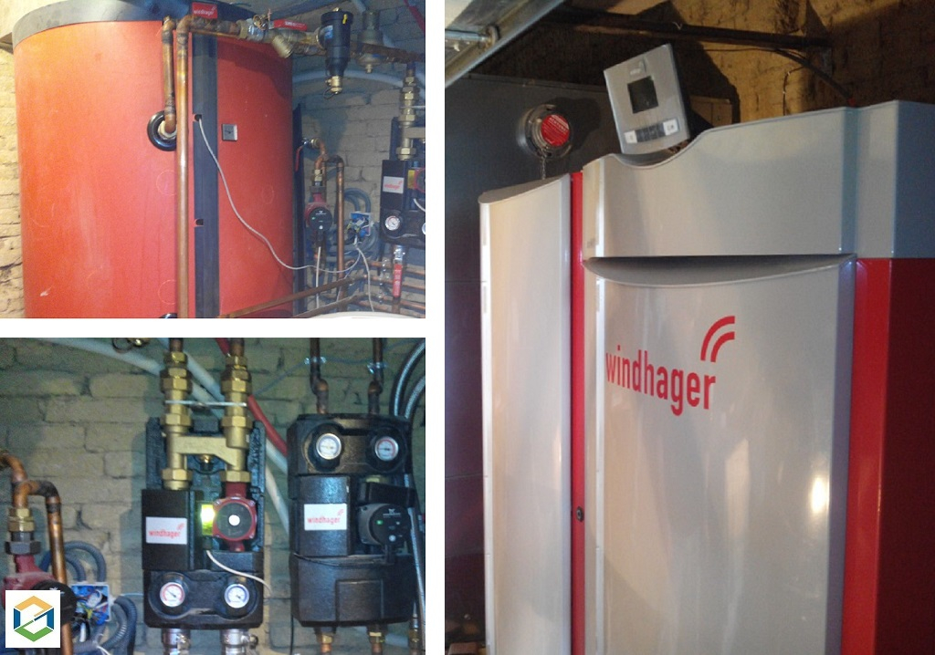 Installation d'une chaudière à granulés Windhager 35 kw sur ballon tampon  - entreprise certifiée RGE QualiBois