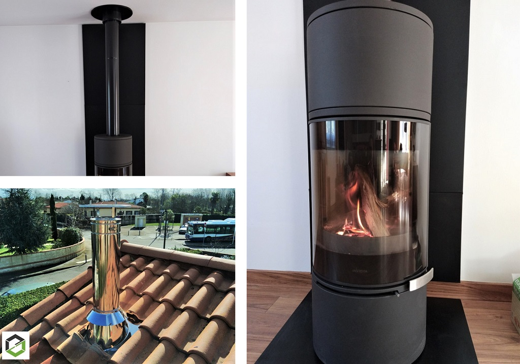 Pose d'un poêle à bois Invicta Alcor - entreprise certifiée RGE QualiBois