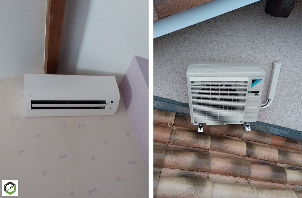 Consultez la chantier : pose d'une climatisation reversible mono-split daikin