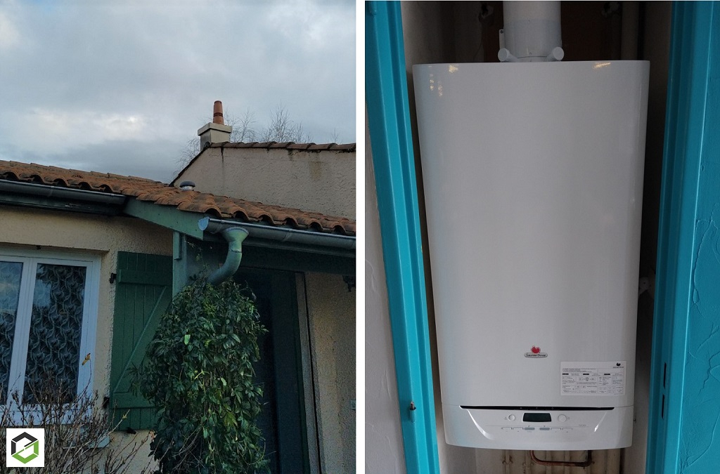 Consultez la chantier : pose d'une chaudière gaz à condensation saunier duval isomax condens