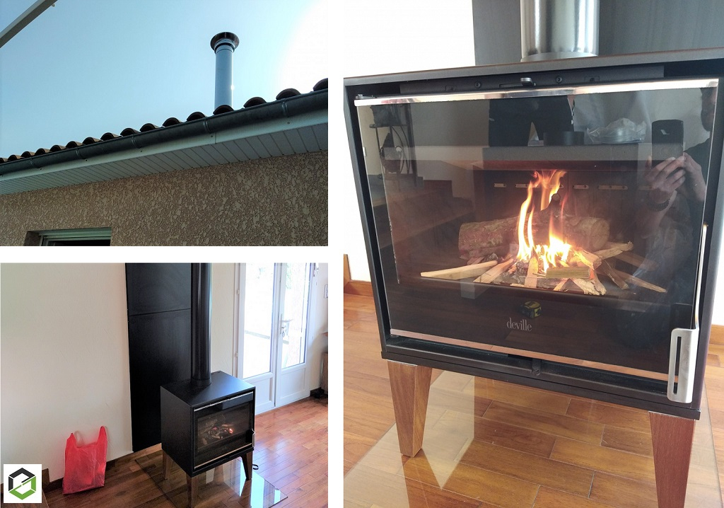 Pose d'un poêle à bois Deville Pareloup - entreprise certifiée RGE QualiBois