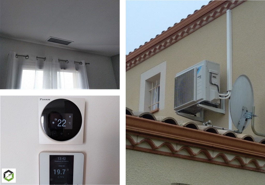 Consultez la chantier : pose d'une climatisation gainable réversible daikin - pac air-air avec airzone