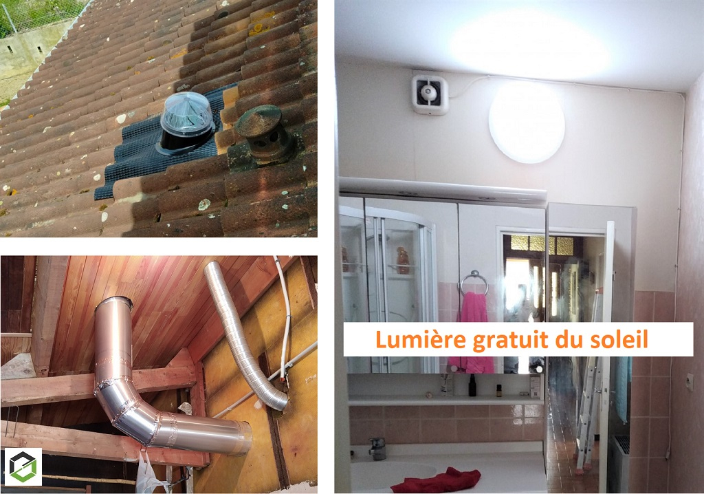 installation d'un puit de lumière Solatube