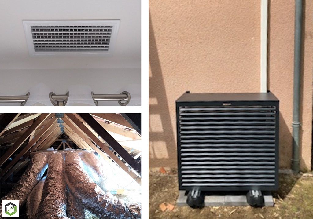 pose d'une climatisation réversible (pompe à chaleur  air air) daikin gainable avec airzone