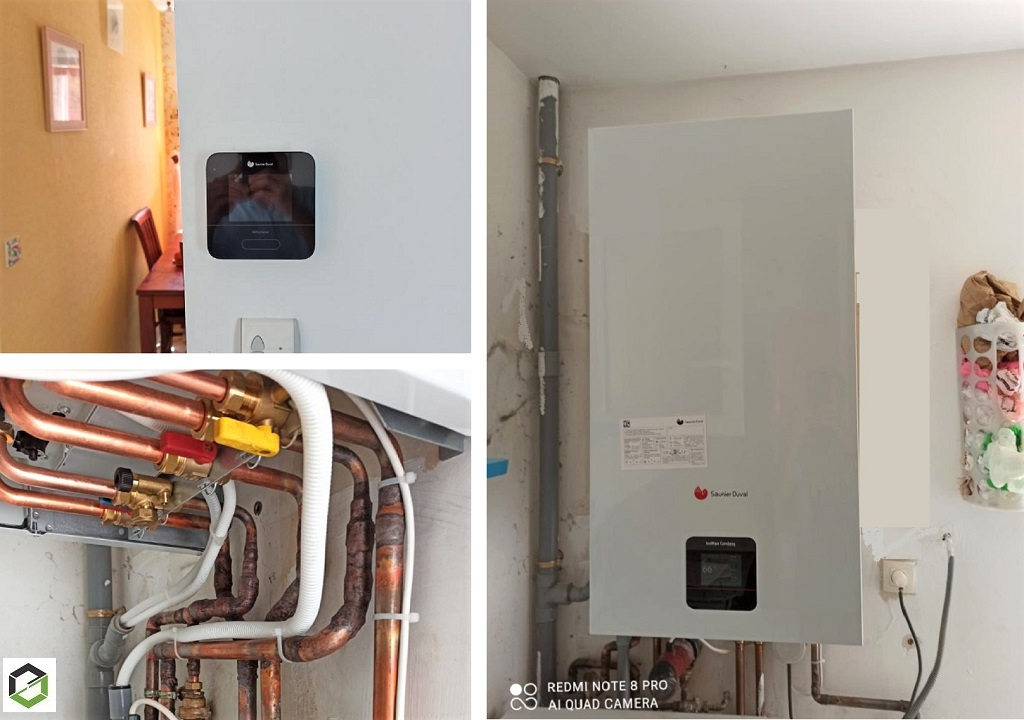 Pose d'une chaudière gaz à condensation Saunier Duval Isomax Condens