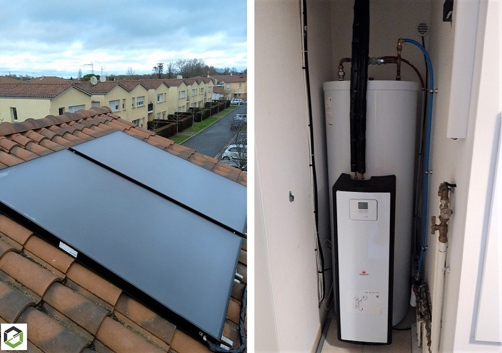 Pose d'un chauffe eau solaire Saunier Duval Helio Set - entreprise certifiée RGE QualiSol