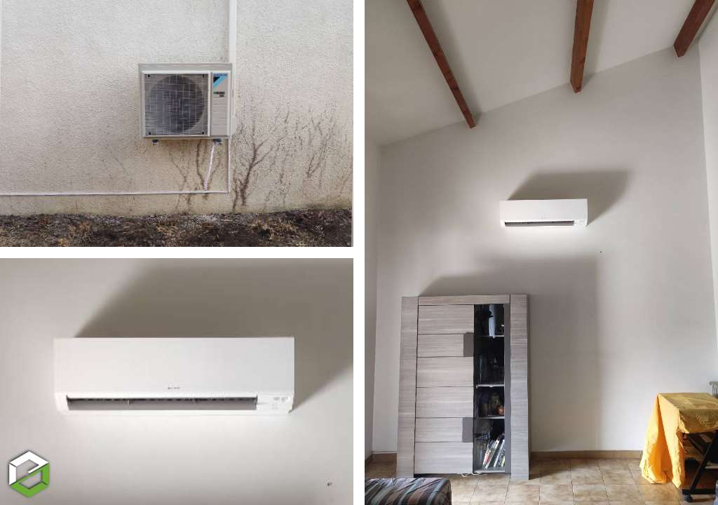 Consultez la chantier : installation d'une climatisation daikin perfera 5 kw