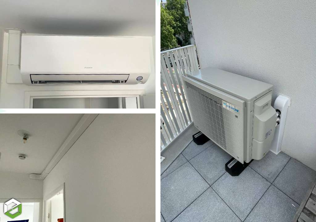 Consultez la chantier : pose d'une pompe à chaleur (pac) daikin perfera air/air type trisplit pour chauffage et climatisation - entreprise rge qualipac