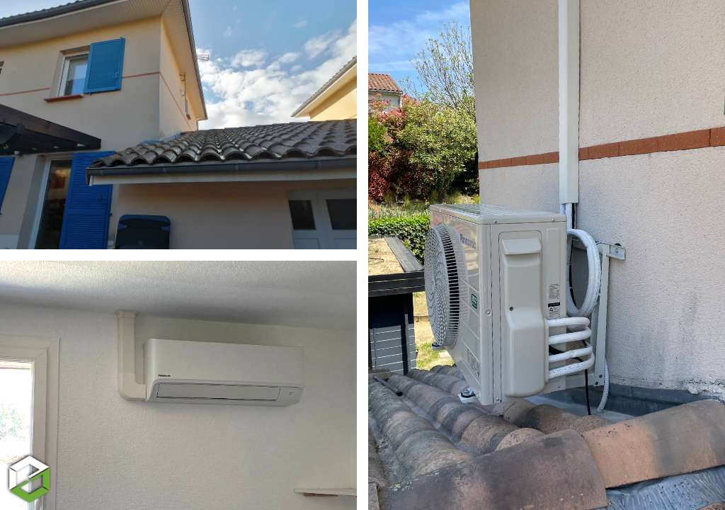 Consultez la chantier : pose d'une pompe à chaleur (pac) panasonic tz air/air type bisplitt pour chauffage et climatisation - entreprise rge qualipac