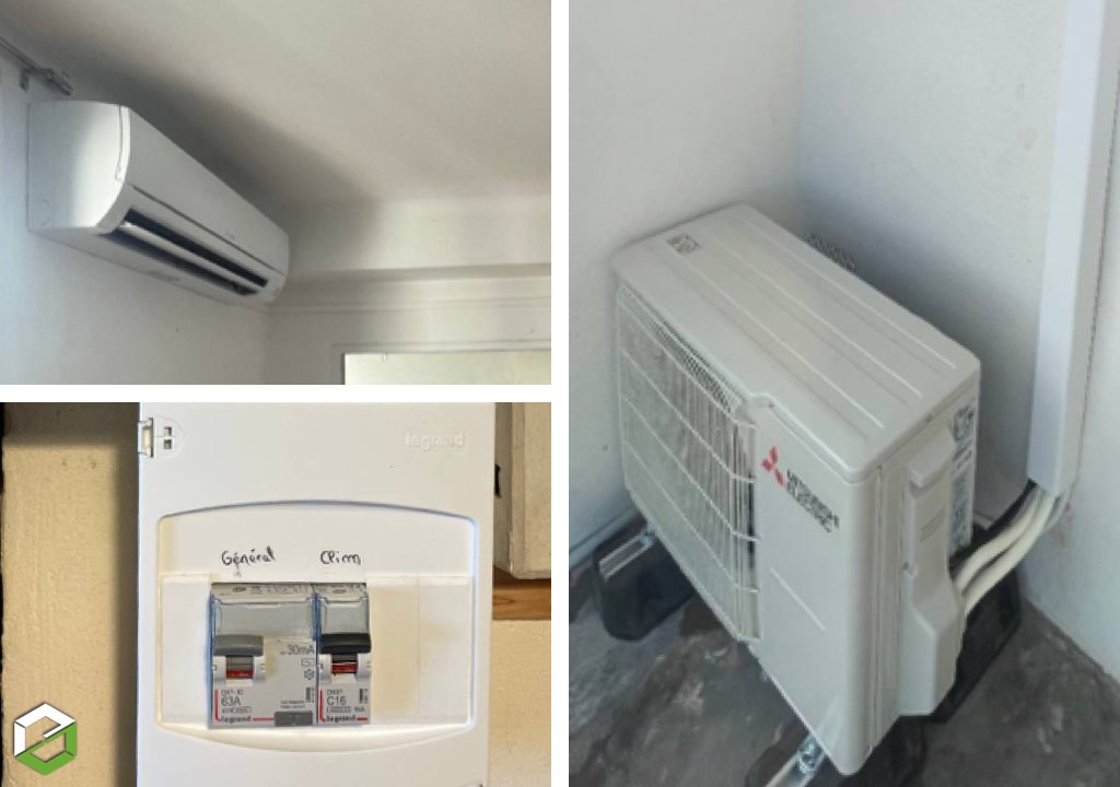Consultez la chantier : installation d'une climatisation réversible dans un appartement en mitsubishi electric