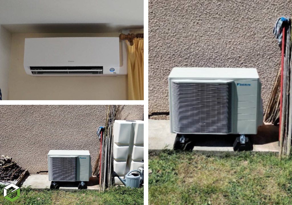 Consultez la chantier : pose d'un monosplit (climatisation réversible) daikin perfera 3500w