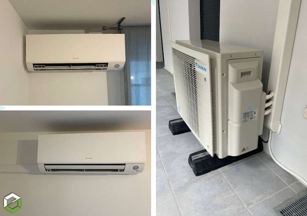Consultez la chantier : pose d'une pompe à chaleur (pac) daikin perfera air/air type trisplit pour chauffage et climatisation - entreprise rge qualipac