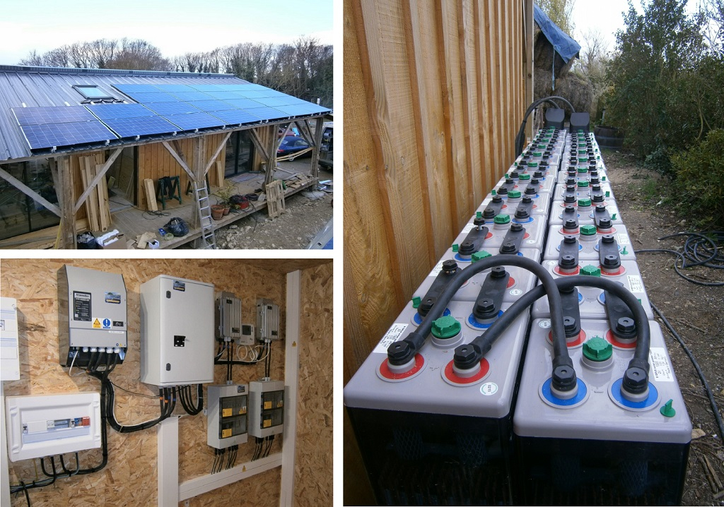 Consultez la chantier : installation d'une centrale photovoltaïque et batterie de stockage pour une villa autonome