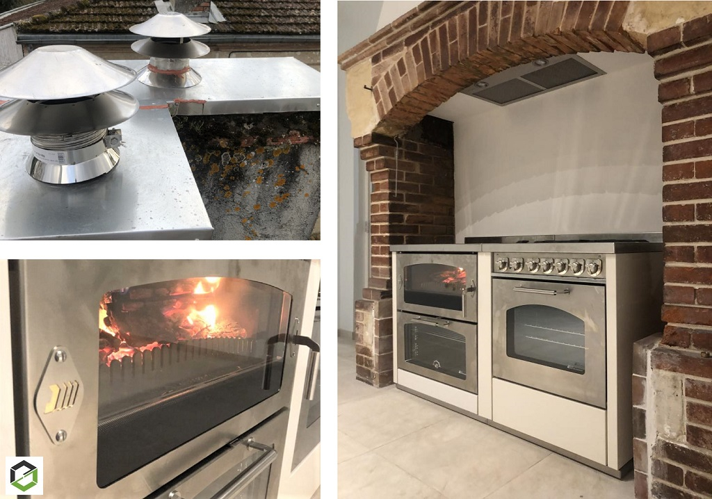 Consultez la chantier : faire installer une cuisinière bois mixte bois et gaz dans une cheminée cantou