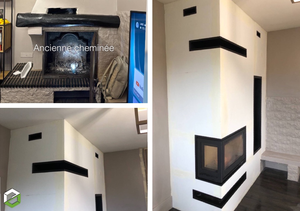 Cheministe spécialiste pour installer une cheminée insert avec niche à bois