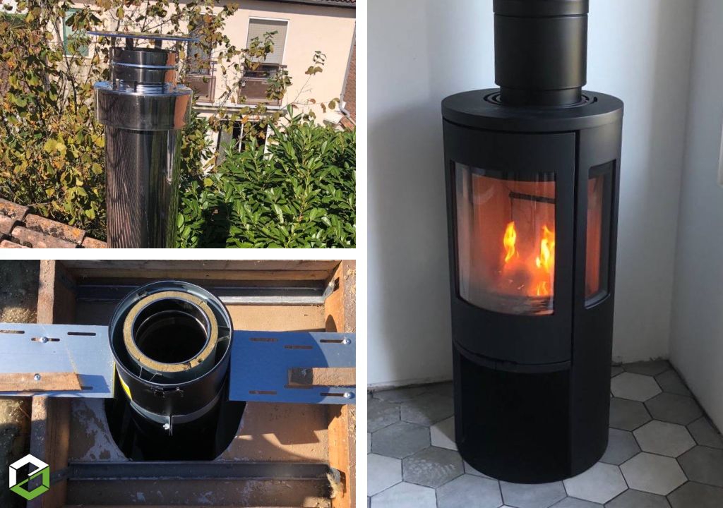 Installation de Poêle Contura 556 TL et Conduit Efficience 