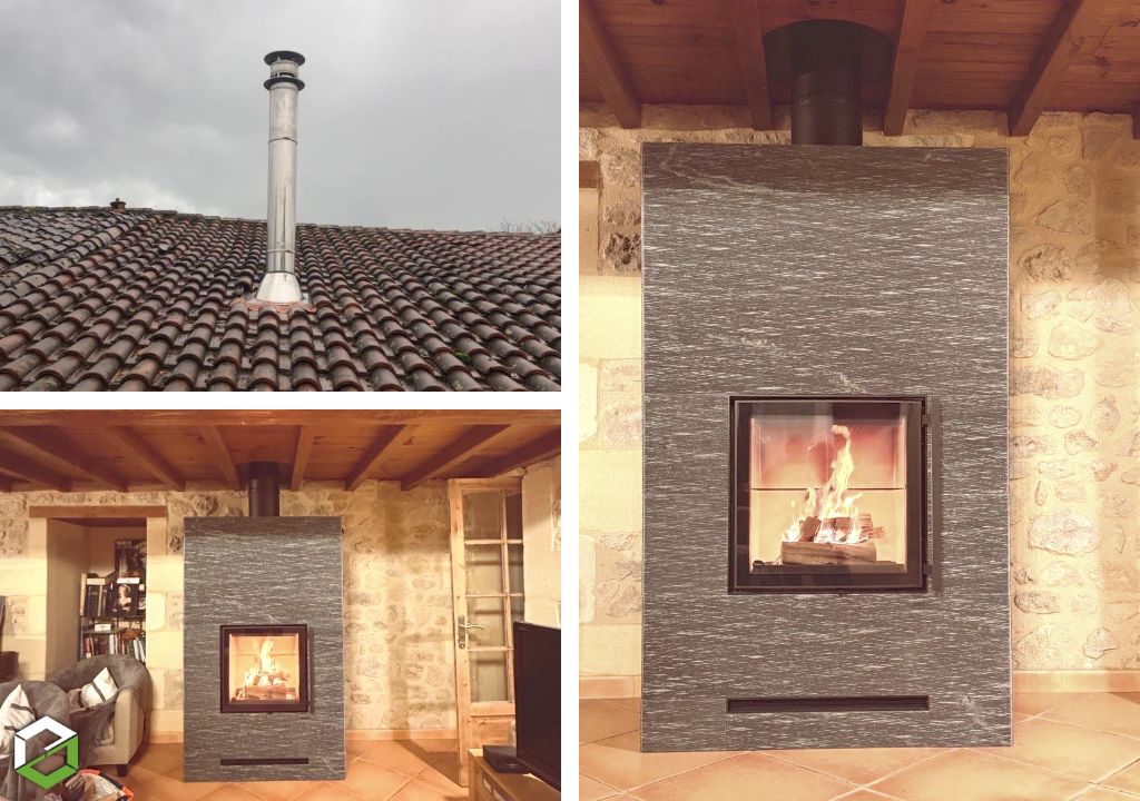 Installation d'un poêle de masse Tulikivi raita