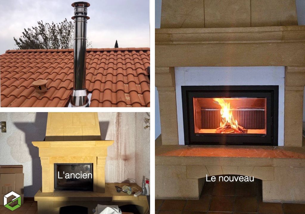 Remplacement d'un insert aprés sinistre incendie par un insert Jidé