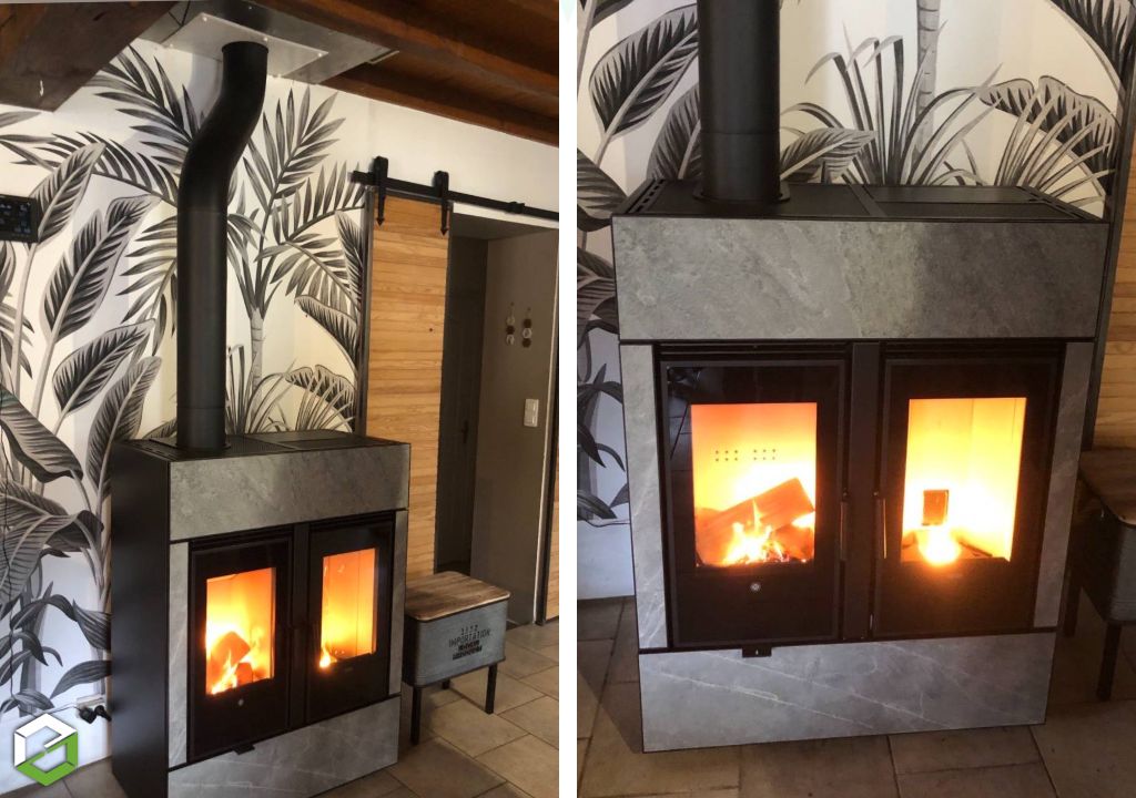 Poêle Hybride ou mixte bois et granulés Klover Dual