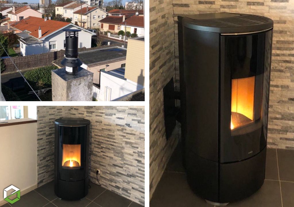 Installateur spécialiste poêle à granulés Nobis échangeur fonte et brasier autonetoyant