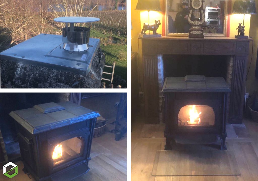 Installation d’un poêle à bois Altech Vision dans une demeure de maître