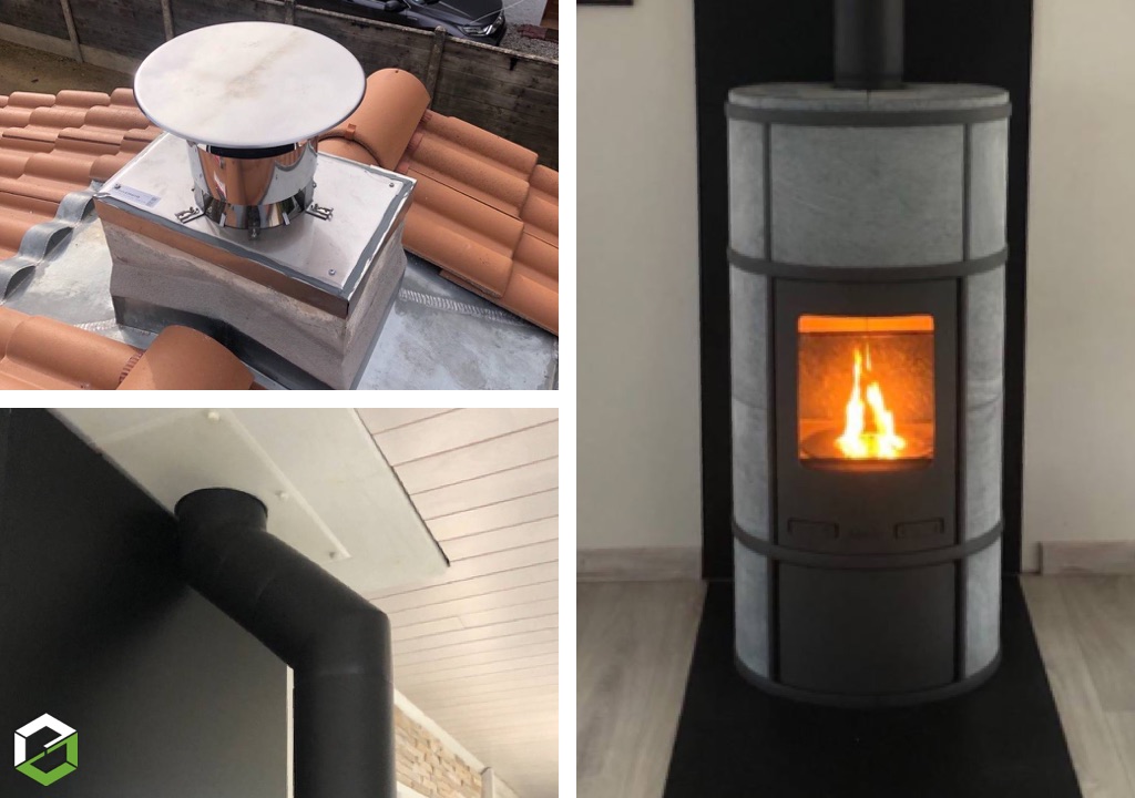 Remplacement d’un poêle à bois par un poêle à granulés Altech Ecosy Plus sans électricité 