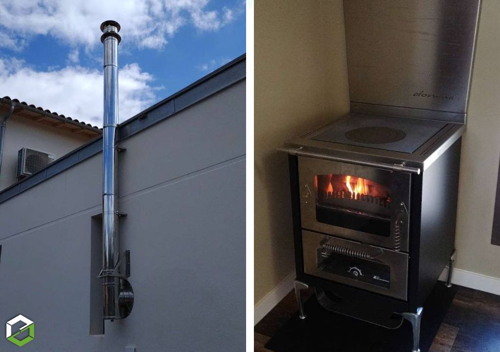 Cuisinière Demanincor Domina à Arbanats : conduit extérieur Bofill DW pour éviter les ponts thermiques par Chaleur Nordique