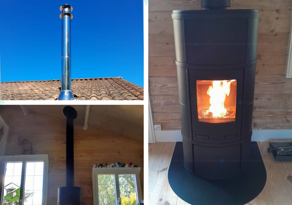 Poêle à granulés sans électricité Altech Ecosy Pellet Plus installé par Chaleur Nordique expert en poêle à granulésdepuis 2005