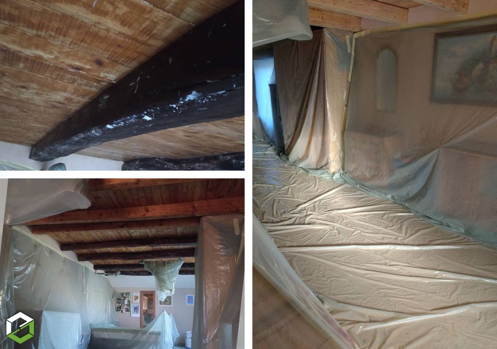 Consultez la chantier : invasion d'insectes sous un plancher : traitement par badigeon de gel insecticide
