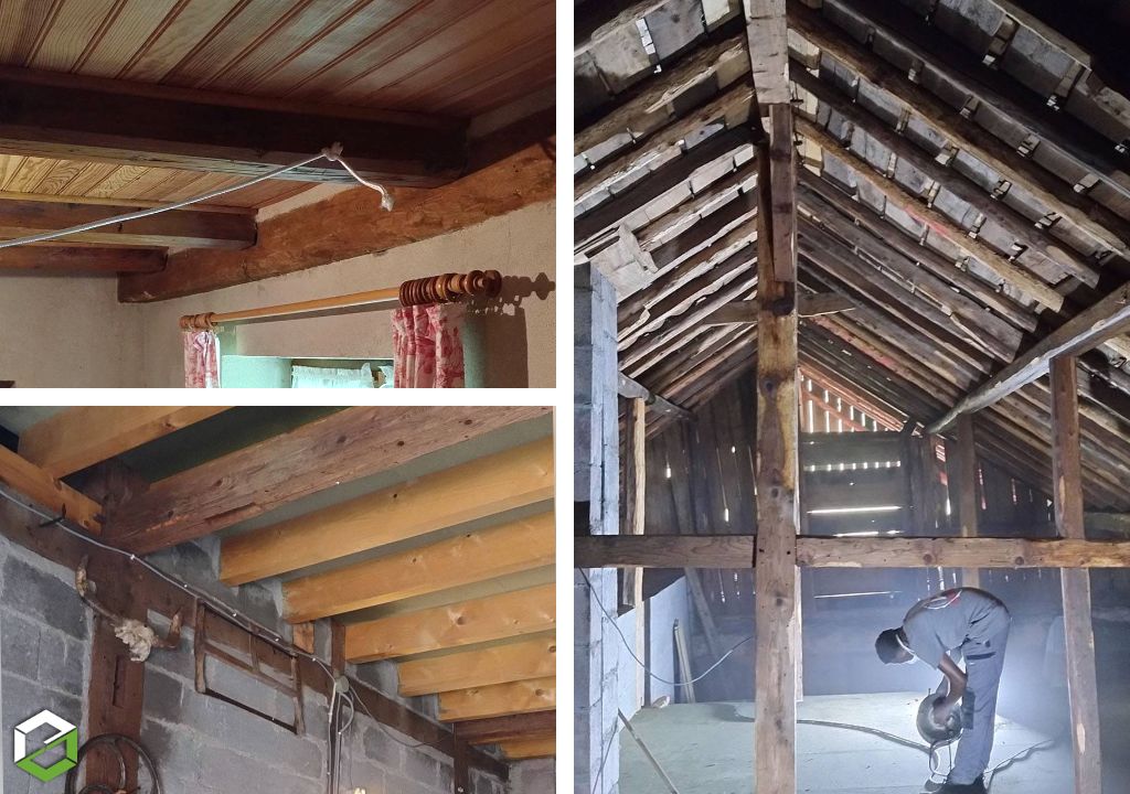 Consultez la chantier : capricorne / vrillette dans une charpente en hauteur - entreprise rge qualibat