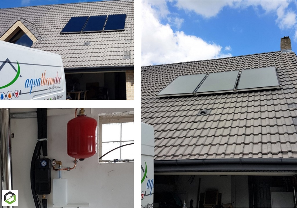 pose de panneaux solaire thermique couplé à une chaudière à granulé ökofen, concernant  l'installation d'un système solaire combiné.