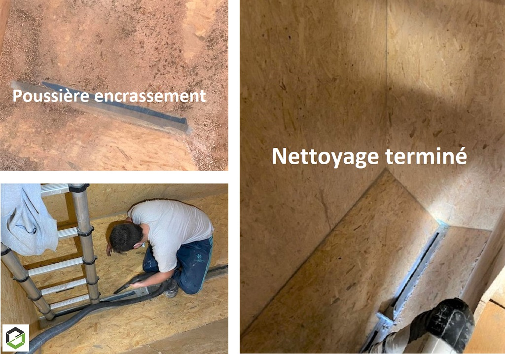 Nettoyage d'un silo de stockage pièce de réserve pour des pellets (granulés de bois)