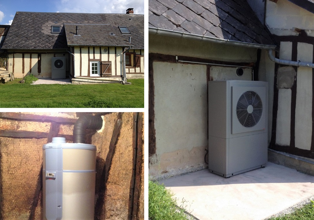 Consultez la chantier : installation d'une pompe à chaleur air/eau et d'un chauffe-eau thermodynamique auer en remplacement d'une chaudiere gaz propane.