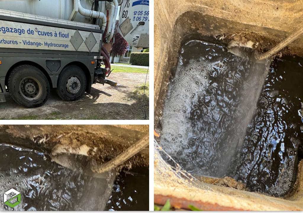 Débouchage et nettoyage par hydrocurage d'un réseau d'eaux usées