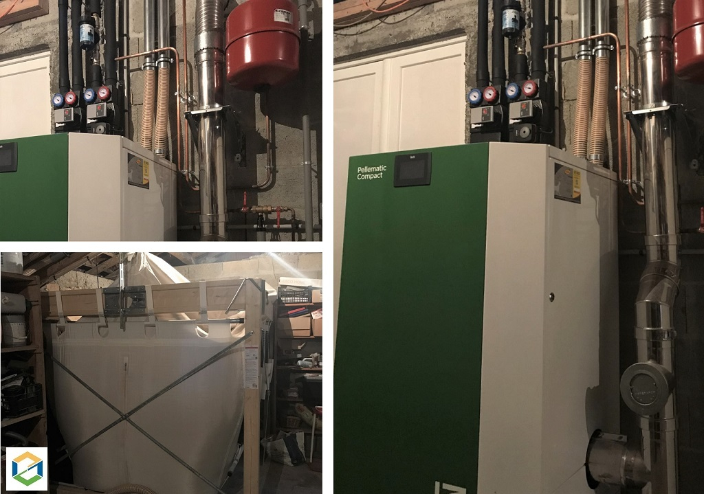 installation chaudière granulé de bois pellets okofen