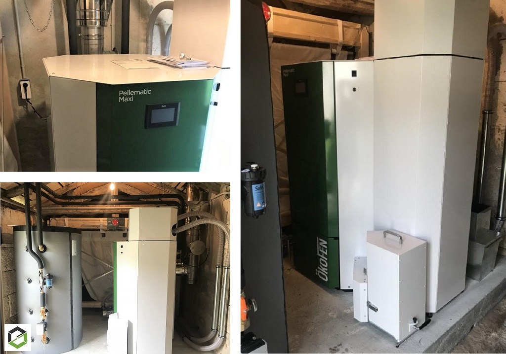 Consultez la chantier : installation chaudière granulé de bois pellets okofen
