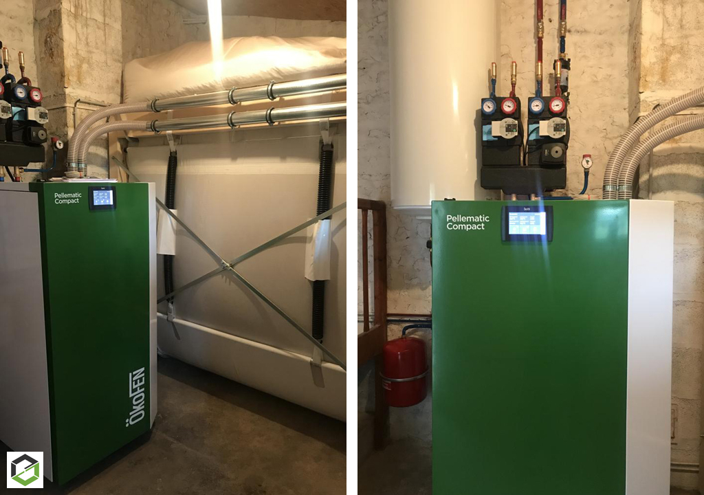 Consultez la chantier : installation d'une chaudière à granulés de bois Ökofen