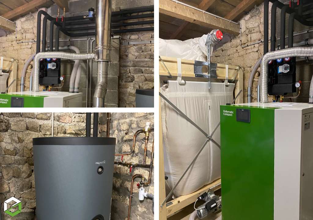 Consultez la chantier : installation chaudière à granulés de bois (pellets) okofen - entreprise rge