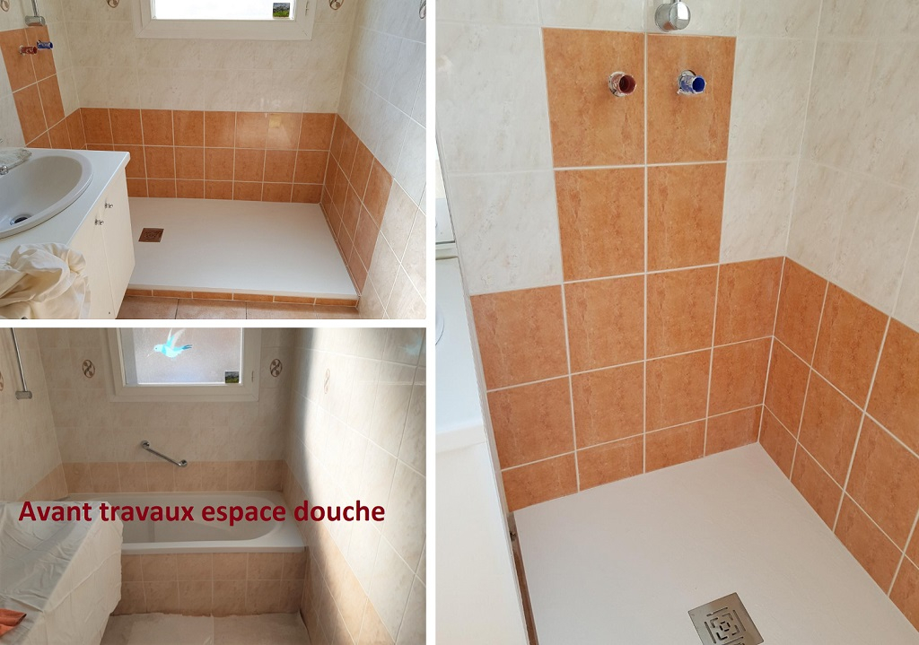 Consultez la chantier : remplacement d’une baignoire par une douche dans le cadre d'une rénovation