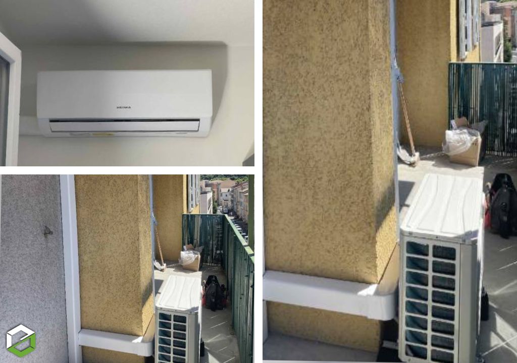 Consultez la chantier : installation d'une pompe à chaleur air/air bi-split réversible