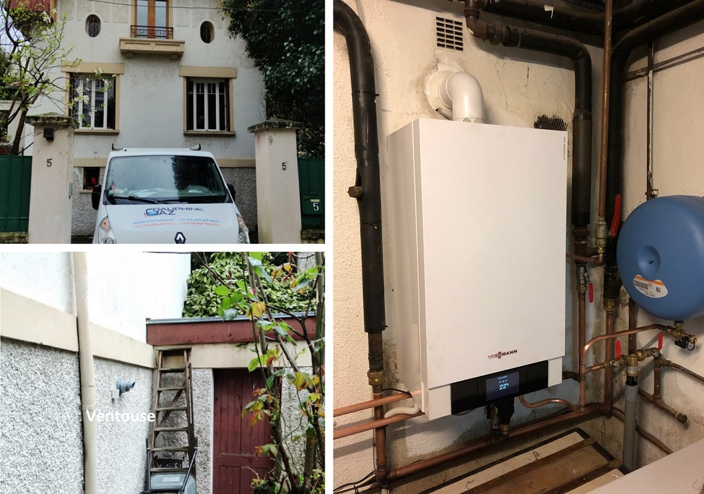 Installation chaudière gaz condensation Viessmann en remplacement d'une vielle chaudière gaz