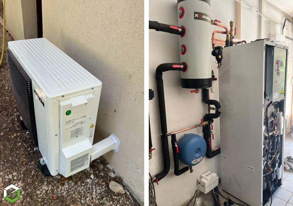 remplacement d'une chaudière à gaz par une pompe à chaleur air / eau hitachi