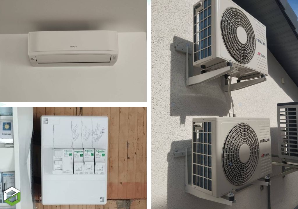 Installation de 2 climatisation HITACHI AIRHOME 600