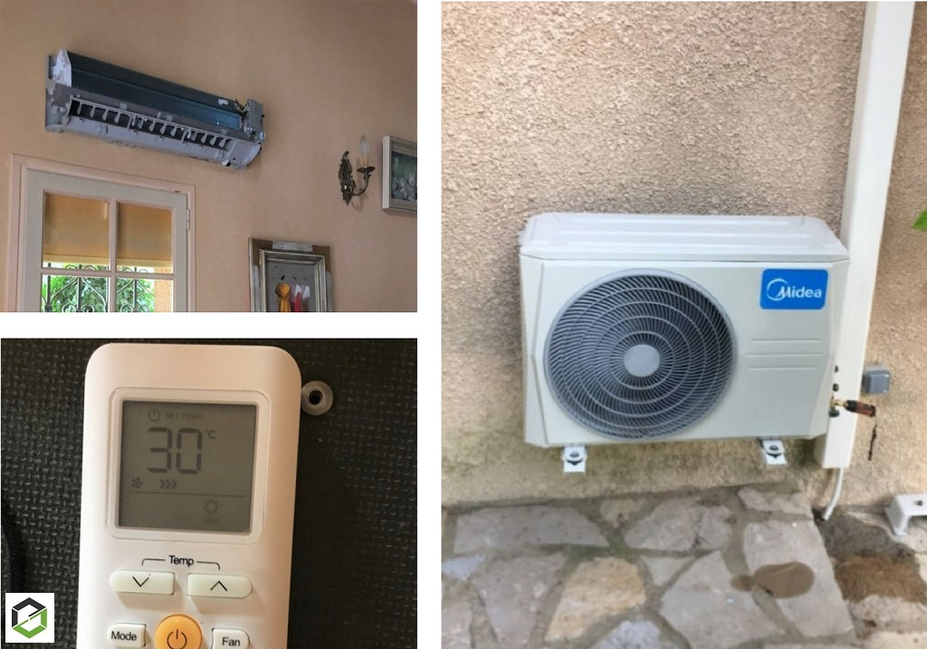 Consultez la chantier : entretien d'une climatisation mono-split murale midea