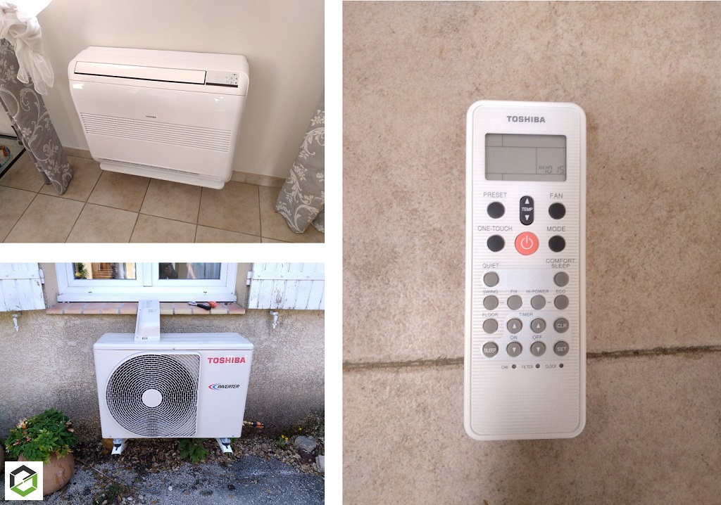 Consultez la chantier : entretien et nettoyage d'une climatisation mono-split console toshiba