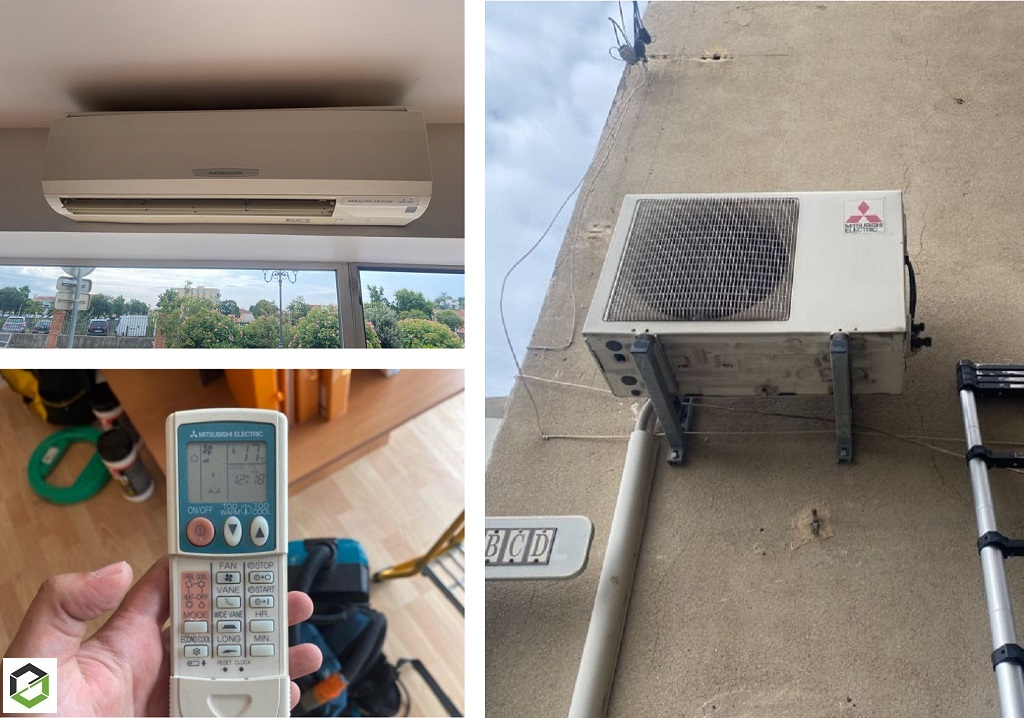 Consultez la chantier : entretien et nettoyage d'une climatisation mono-split murale mitsubishi 
