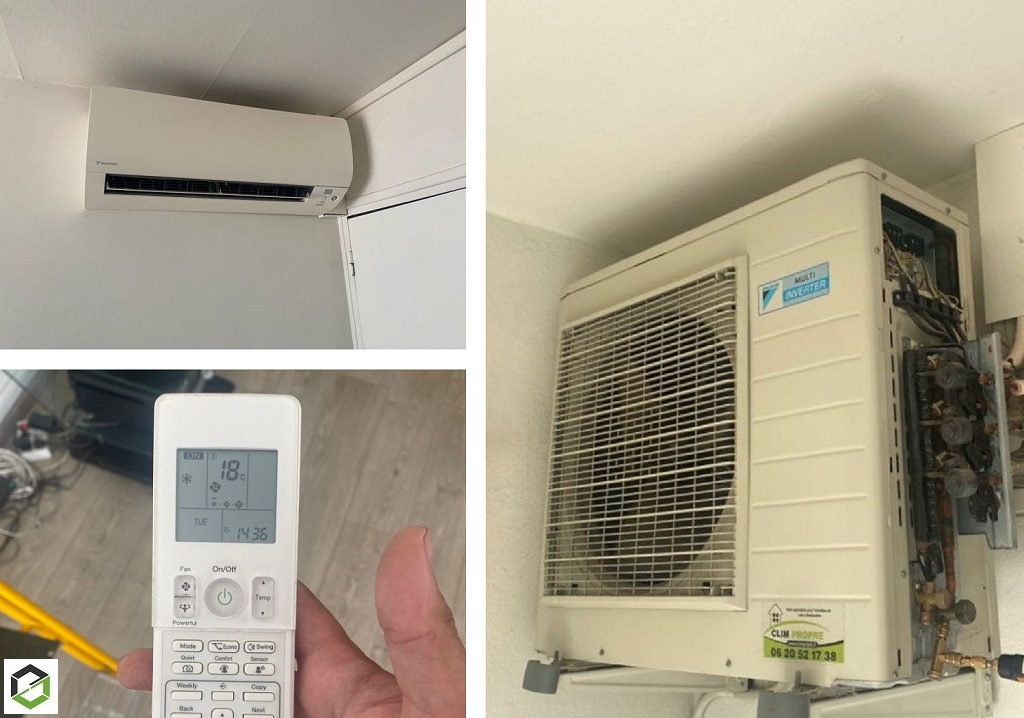 Consultez la chantier : entretien et nettoyage d'une climatisation tri-split murale daikin